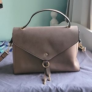 Two-toned (suede and faux leather) handbag/purse with detachable strap
